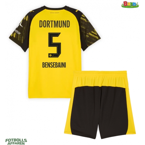 Borussia Dortmund Ramy Bensebaini #5 Hemmaställ Barn 2025-26 Kortärmad (+ Korta byxor)